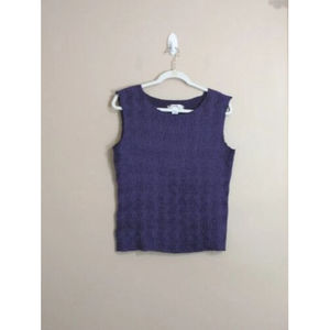 Vintage 90s Y2K Rafael Womens Purple Crinkle Blouse Size Large Purple